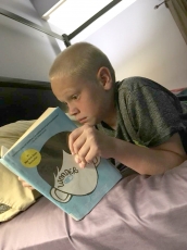 Bryant Gulden finishing reading Wonder.